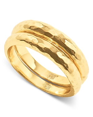 Cleopatra Slice Stacking Rings in 18K Gold Plated, Set of 2