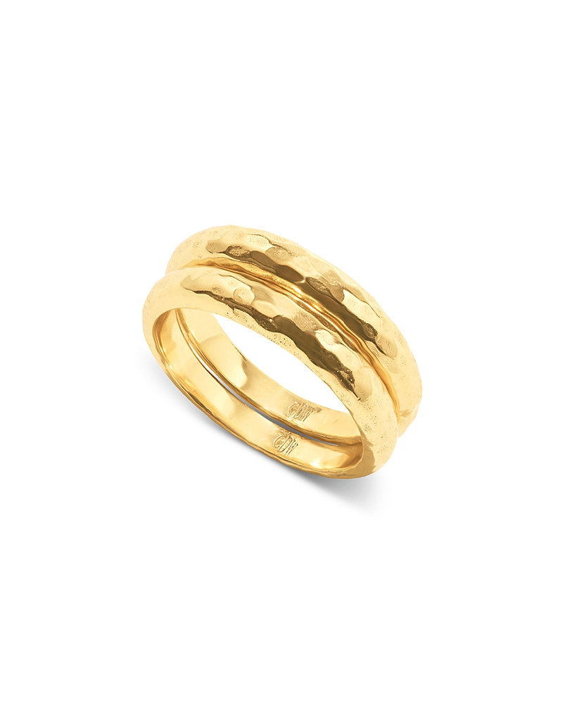 Capucine De Wulf Cleopatra Slice Stacking Rings In 18k Gold Plated, Set Of 2 In Gold