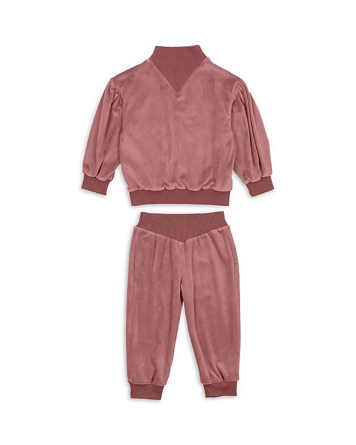 Girl W24 Soft Velour Frill Detail Top and Flare Pants Set (2-6y) - 2 Colors