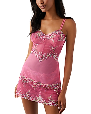 Wacoal 'embrace' Lace & Mesh Chemise In Hot Pink/multi