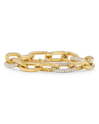 DY Madison&reg; Chain Bracelet in 18K Yellow Gold with Diamonds, 11mm