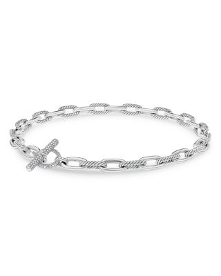 Sterling Silver DY Madison&reg; Diamond Chain Link Necklace, 18"