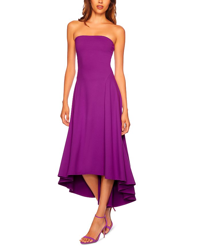 Shop Susana Monaco Strapless High Low Dress In Bayberry