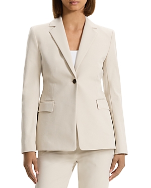Theory Stripes Canvas Silm-fit Blazer In New Sand