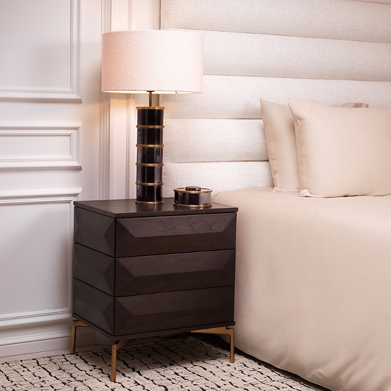Eichholtz Denver Bedside Table In Mocha Oak