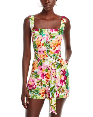 FARM Rio - Painted Flowers Sleeveless Romper - Exclusive