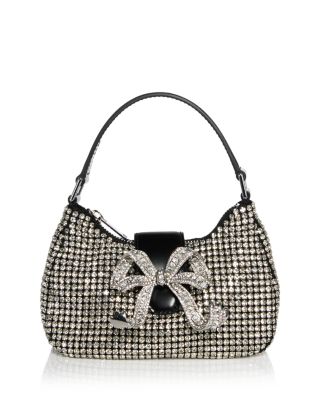 Self-Portrait - Crescent Rhinestone Bow Top Handle Bag