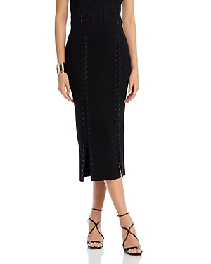 Simkhai Helix Lace-up Midi Skirt In Black