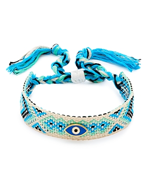 Aqua Evil Eye Friendship Style Slider Bracelet In 14k Gold Plated - 100% Exclusive In Blue