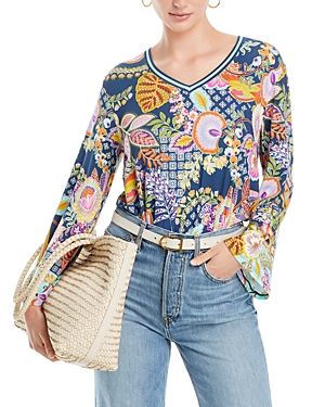 Shop Johnny Was The Janie Favorite V-neck Top In Multi