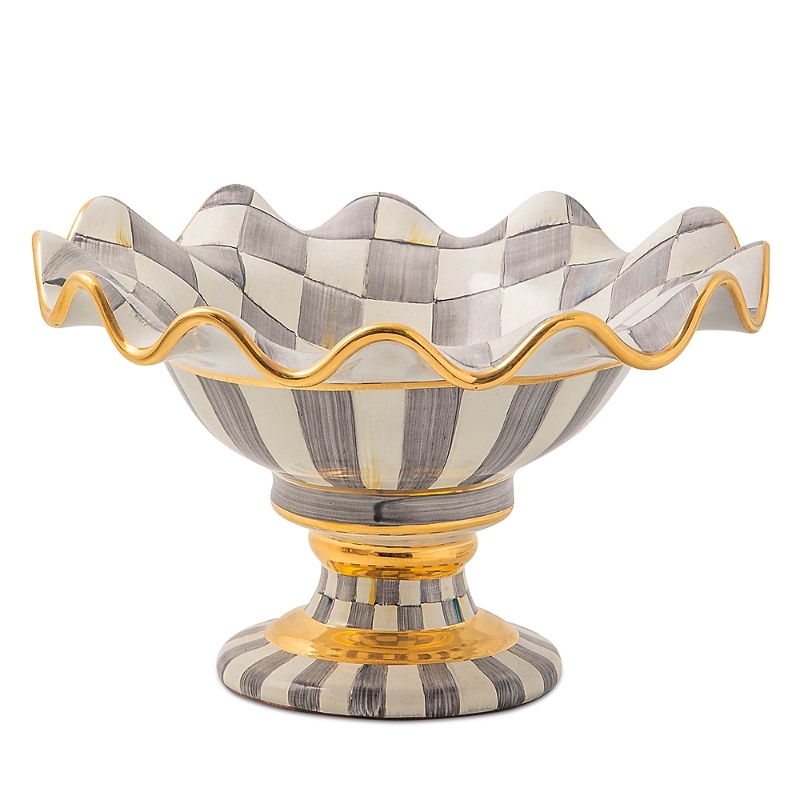 Mackenzie-childs Sterling Check Compote In Multi