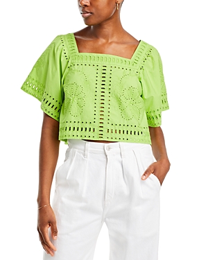 Shop Rails Laine Eyelet Top In Island Green