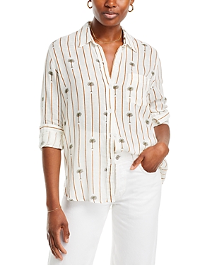 Shop Rails Charli Button Front Shirt In Stripe Palm