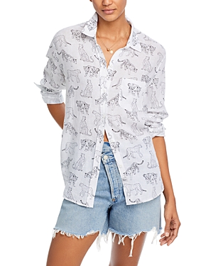 Shop Rails Charli Button Front Shirt In Ivory Jungle