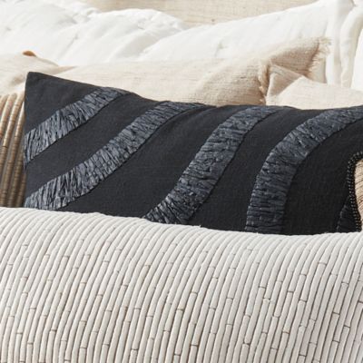 Wave Black Decorative Pillow, 14&amp;quot; x 20&amp;quot;