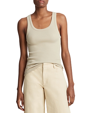 Shop Vince Ribbed Scoop Neck Tank In Sepia