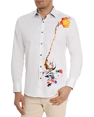 Shop Robert Graham All-in Cotton Blend Classic Fit Button Down Shirt In White