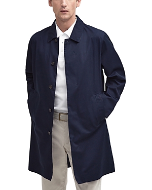 Shop Barbour Rokig Button Front Overcoat In Navy/berwick