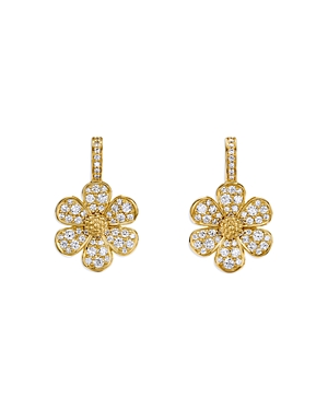 Temple St. Clair 18K Yellow Gold Diamond Snow Flower Earrings