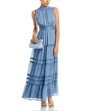 Aqua Tiered Sleeveless Maxi Dress - 100% Exclusive In Slate Blue