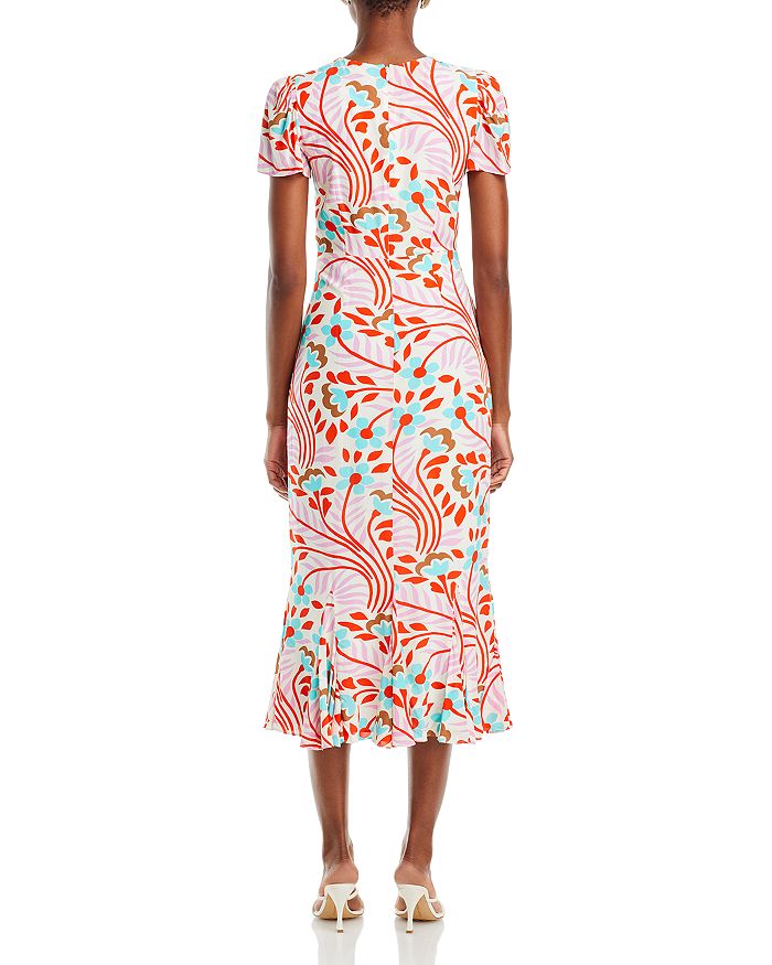 Shop Rhode Lulani Floral Print Midi Dress In Lago Vine
