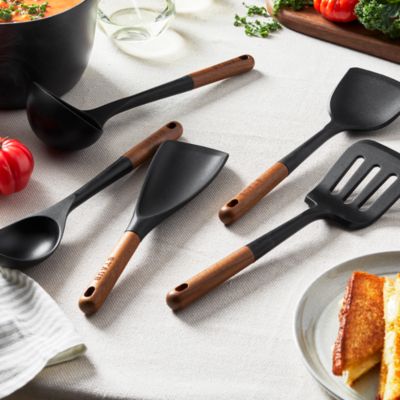 5 Piece Silicone &amp; Acacia Utensil Set