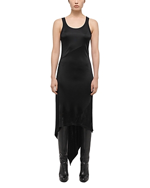 Shop Helmut Lang Scarf Hem Tank Dress In Black