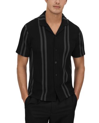 REISS - Castle Ribbed Regular Fit Button Down Camp Shirt