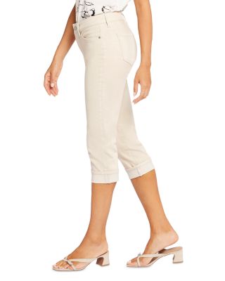 Marilyn Cuffed Cropped Straight Leg Jeans in Feather