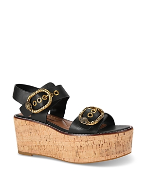 Shop Kurt Geiger Women's Mayfair Wedge Platform Sandals In Black