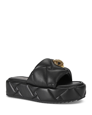 Shop Kurt Geiger Women's Orson Puffed Platform Slide Sandals In Black