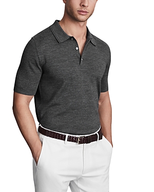 Shop Reiss Manor Merino Wool Slim Fit Polo Shirt In Derby Grey