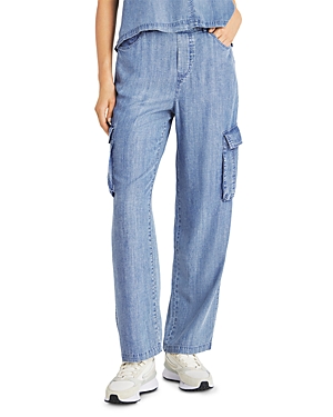 Shop Splendid Aven Chambray Cargo Pants In Indigo