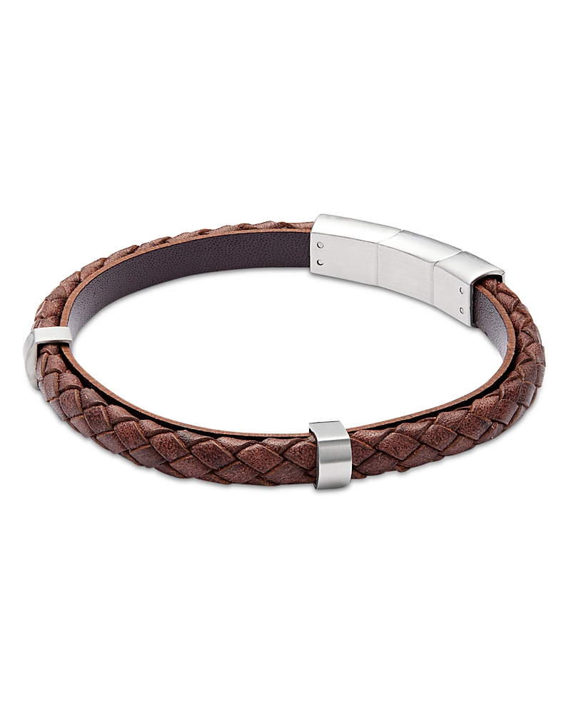 Link Up Banded Braided Leather Bracelet