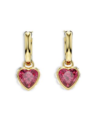 Chroma Crystal Heart Drop Earrings 