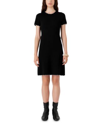 Emporio Armani - Scallop Trim Buckled Knit Dress