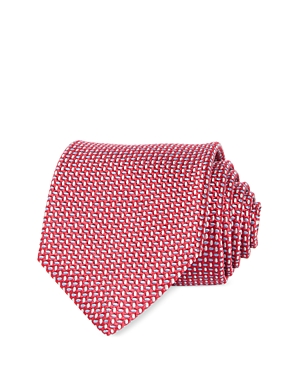 David Donahue Geometric Woven Silk Classic Tie