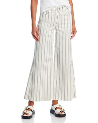 FRAME - Le Palazzo Striped Raw Wide Leg Jeans in Indigo Multi - Exclusive