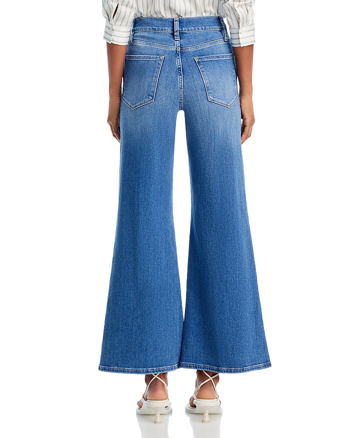 Shop Frame Le Slim Palazzo High Rise Wide Leg Jeans In Drizzle