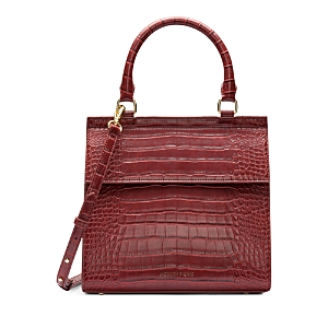 Shop Modern Picnic The Faux Croc Embossed Large Luncher In Dark Red