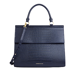 Shop Modern Picnic The Faux Croc Embossed Large Luncher In Navy