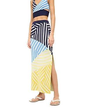 Shop Staud Karina Striped Skirt In Mosaic Multi