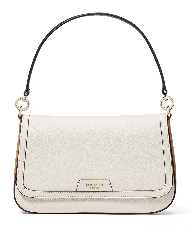 Kate Spade Hudson Colorblock Pebbled Leather Satchel In Parchment