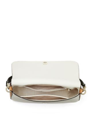 Hudson Color Blocked Pebbled Leather Flap Shoulder Bag