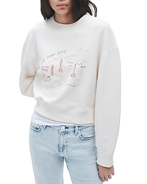 Shop Rag & Bone Vintage Terry Nyc Graphic Sweatshirt In Off White