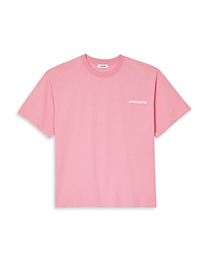 Shop Sandro Rubber Patch Short Sleeve Tee In Pink