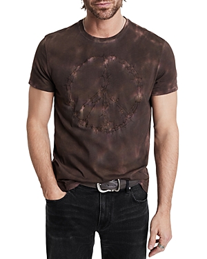 Shop John Varvatos Ink Peace Cotton Graphic Tee In Mauvewood