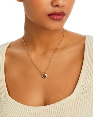 Diamond Interlocking Pendant Necklace in 14K Yellow Gold, 1.0 tcw