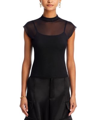 Mesh Mock Neck Top - Exclusive