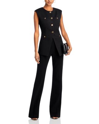 Gold Tone Button Long Vest